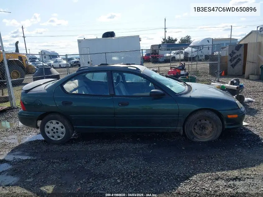 1998 Dodge Neon Competition/Highline VIN: 1B3ES47C6WD650896 Lot: 41960030