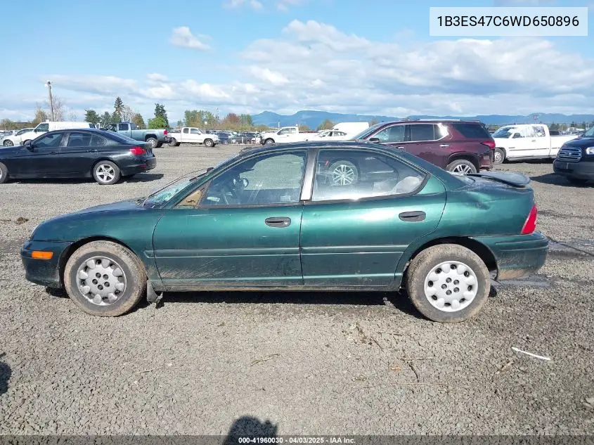 1998 Dodge Neon Competition/Highline VIN: 1B3ES47C6WD650896 Lot: 41960030