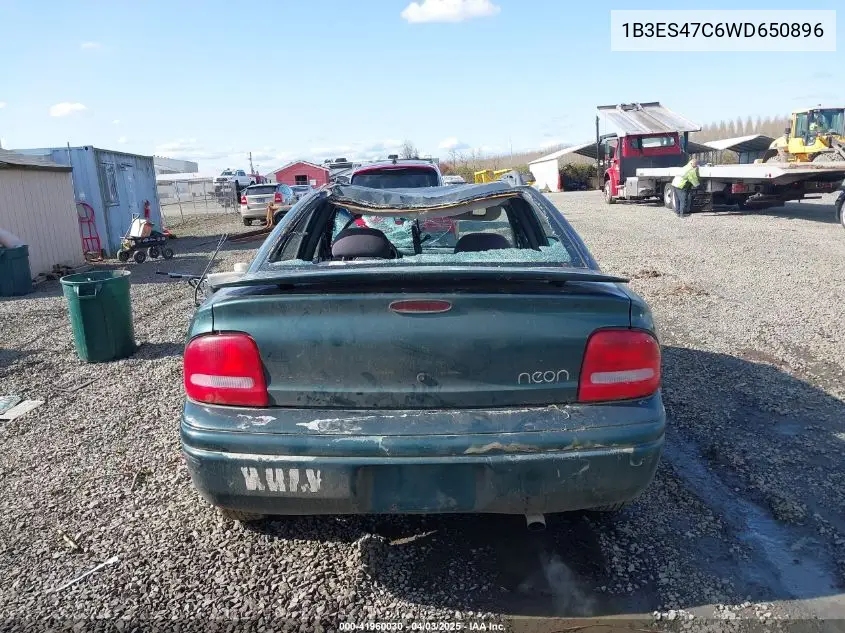 1998 Dodge Neon Competition/Highline VIN: 1B3ES47C6WD650896 Lot: 41960030