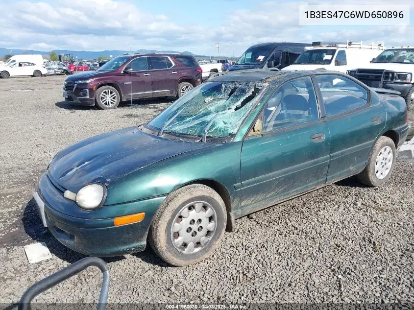 1998 Dodge Neon Competition/Highline VIN: 1B3ES47C6WD650896 Lot: 41960030