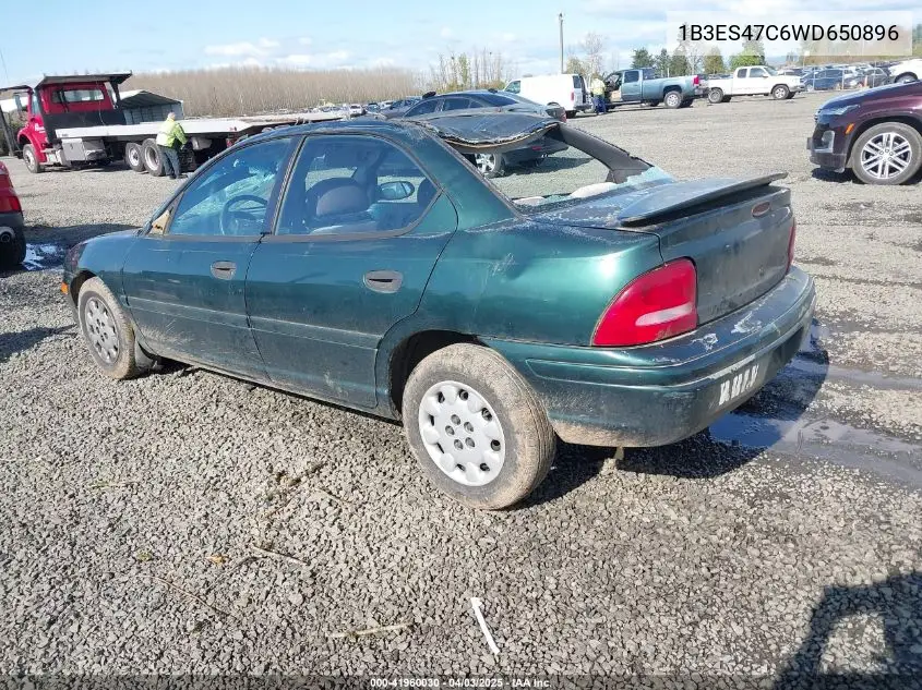 1998 Dodge Neon Competition/Highline VIN: 1B3ES47C6WD650896 Lot: 41960030