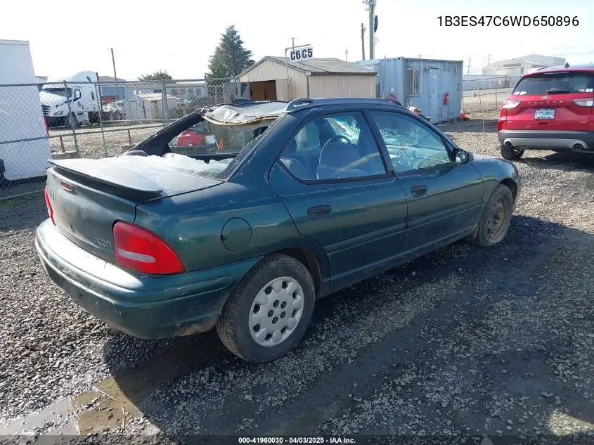1998 Dodge Neon Competition/Highline VIN: 1B3ES47C6WD650896 Lot: 41960030
