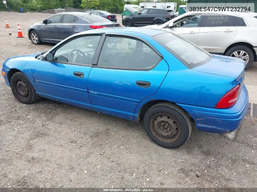 1998 Dodge Neon Competition/Highline VIN: 3B3ES47C9WT232794 Lot: 42262492
