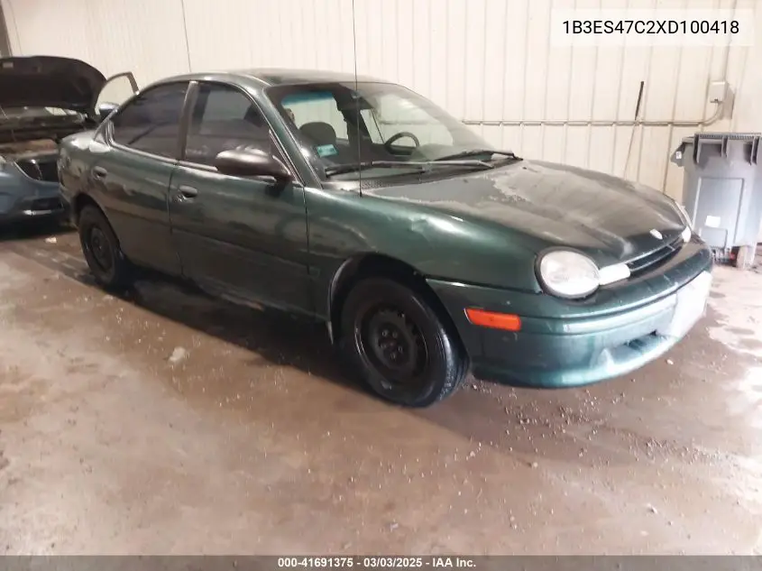 1999 Dodge Neon Highline VIN: 1B3ES47C2XD100418 Lot: 41691375