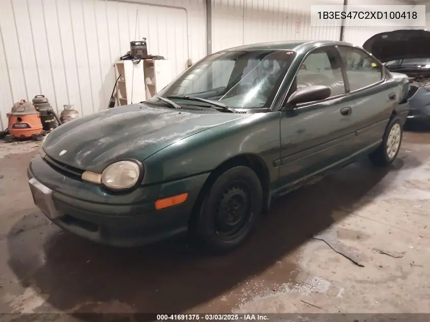 1999 Dodge Neon Highline VIN: 1B3ES47C2XD100418 Lot: 41691375