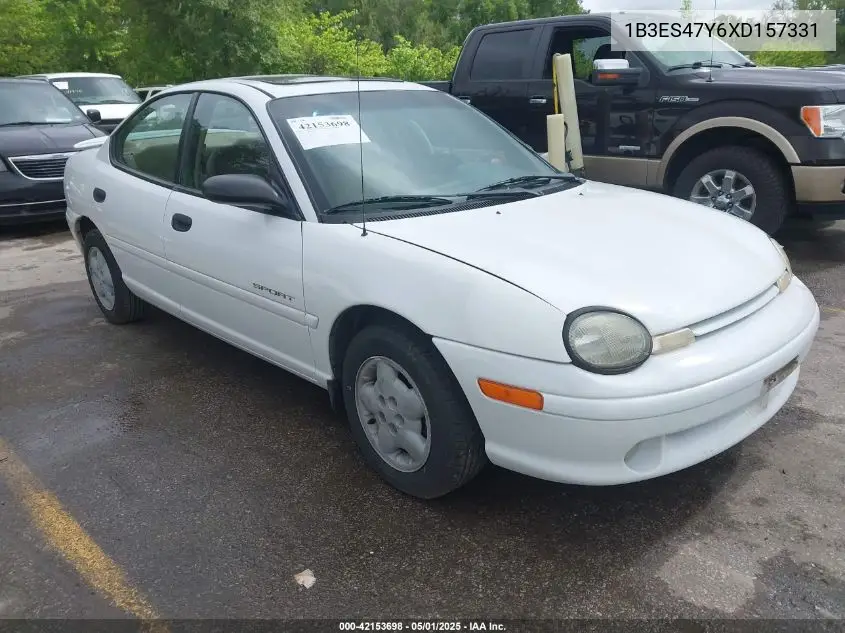1999 Dodge Neon Highline VIN: 1B3ES47Y6XD157331 Lot: 42153698