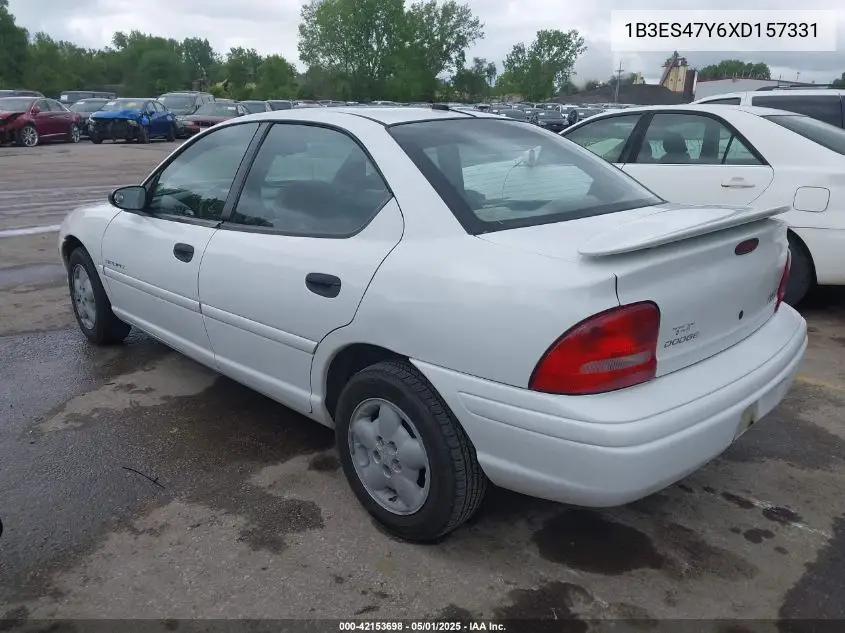 1999 Dodge Neon Highline VIN: 1B3ES47Y6XD157331 Lot: 42153698