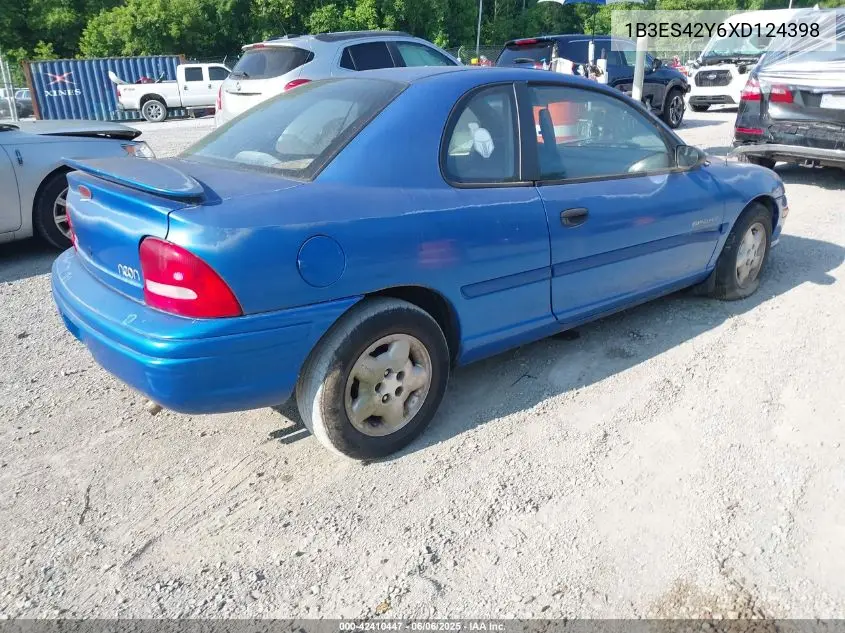 1999 Dodge Neon Highline VIN: 1B3ES42Y6XD124398 Lot: 42410447