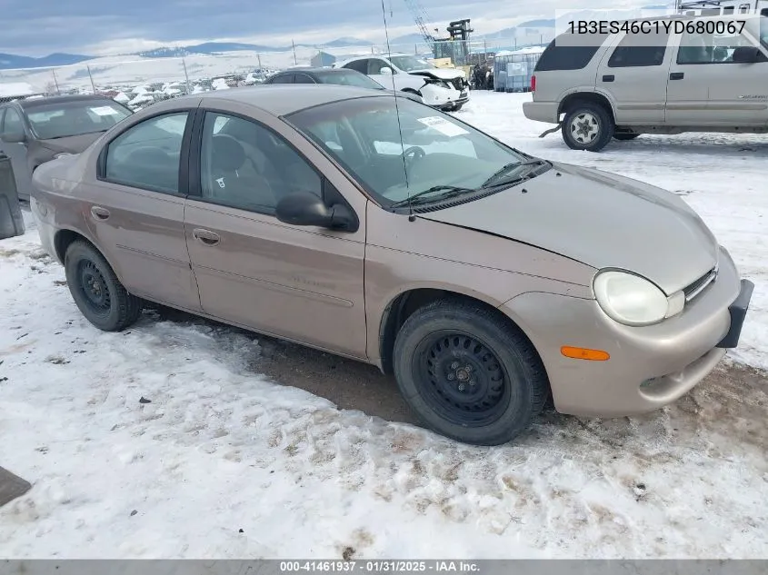 2000 Dodge Neon Highline VIN: 1B3ES46C1YD680067 Lot: 41461937