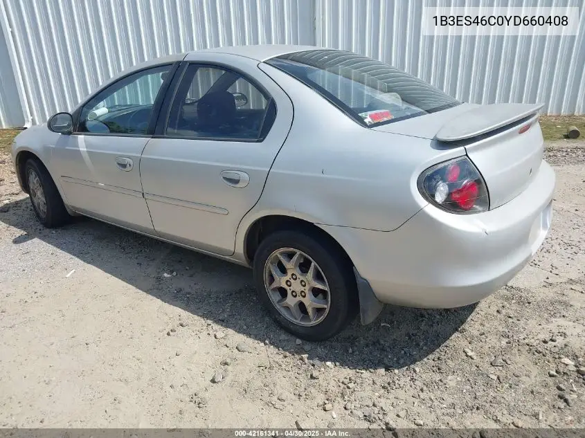 2000 Dodge Neon Highline VIN: 1B3ES46C0YD660408 Lot: 42161341