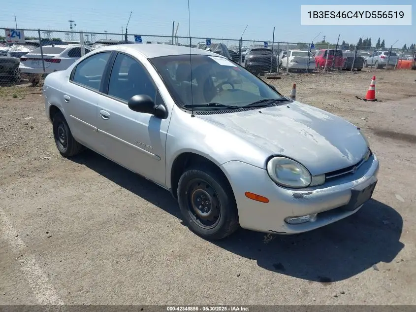 2000 Dodge Neon Highline VIN: 1B3ES46C4YD556519 Lot: 42348856