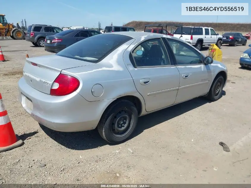 2000 Dodge Neon Highline VIN: 1B3ES46C4YD556519 Lot: 42348856