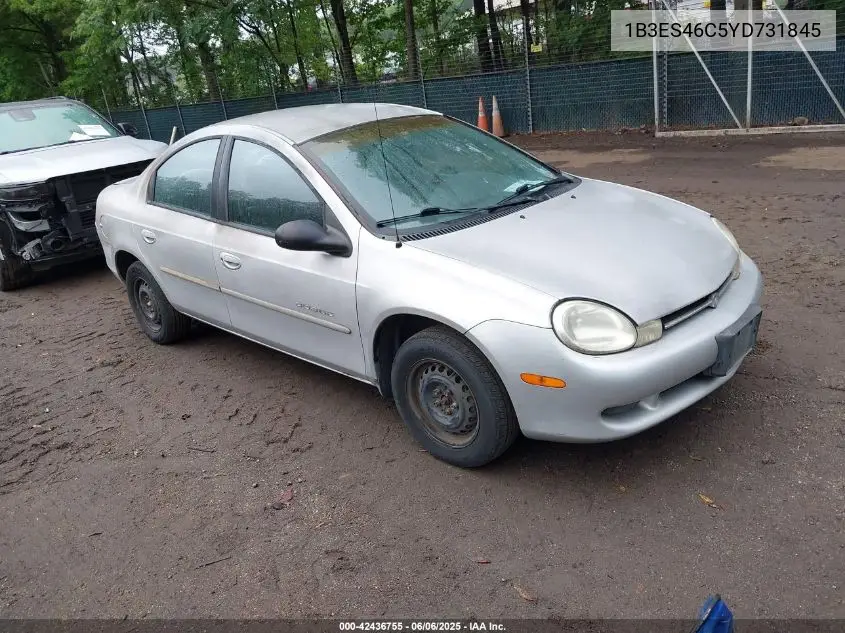 2000 Dodge Neon Highline VIN: 1B3ES46C5YD731845 Lot: 42436755