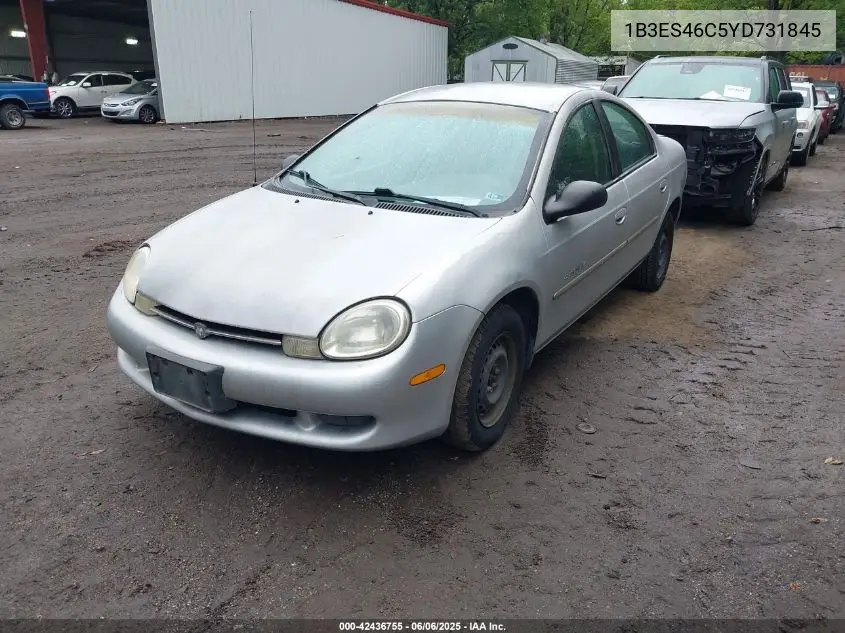 2000 Dodge Neon Highline VIN: 1B3ES46C5YD731845 Lot: 42436755