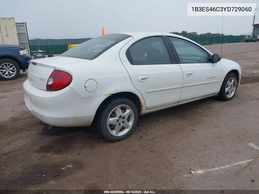 2000 Dodge Neon Highline VIN: 1B3ES46C3YD729060 Lot: 42520084