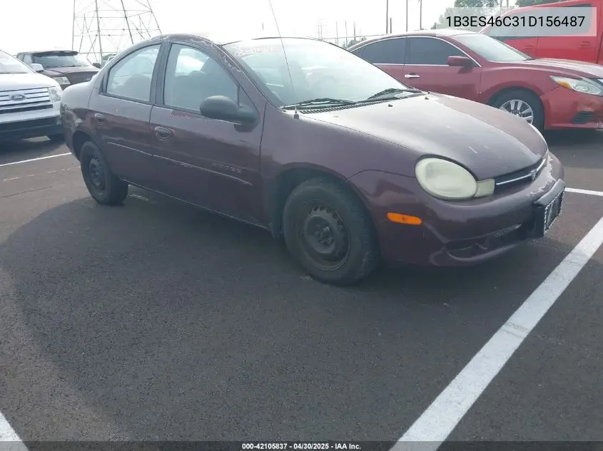 2001 Dodge Neon Se VIN: 1B3ES46C31D156487 Lot: 42105837