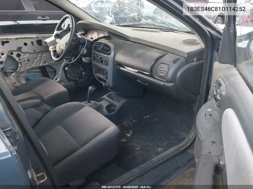 2001 Dodge Neon Se VIN: 1B3ES46C81D114252 Lot: 42131733