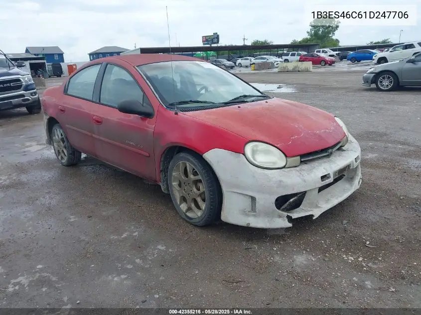 2001 Dodge Neon Se VIN: 1B3ES46C61D247706 Lot: 42355216