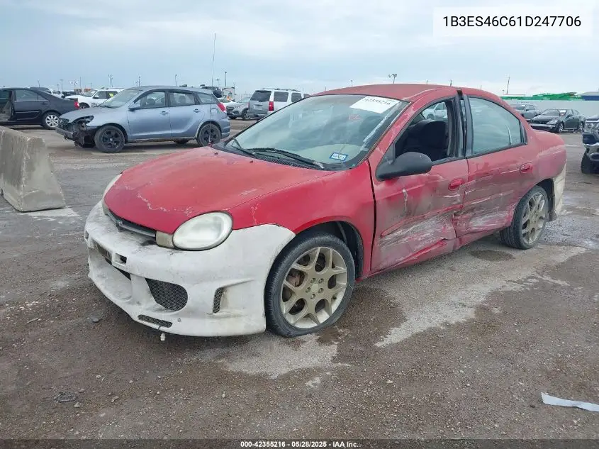 2001 Dodge Neon Se VIN: 1B3ES46C61D247706 Lot: 42355216