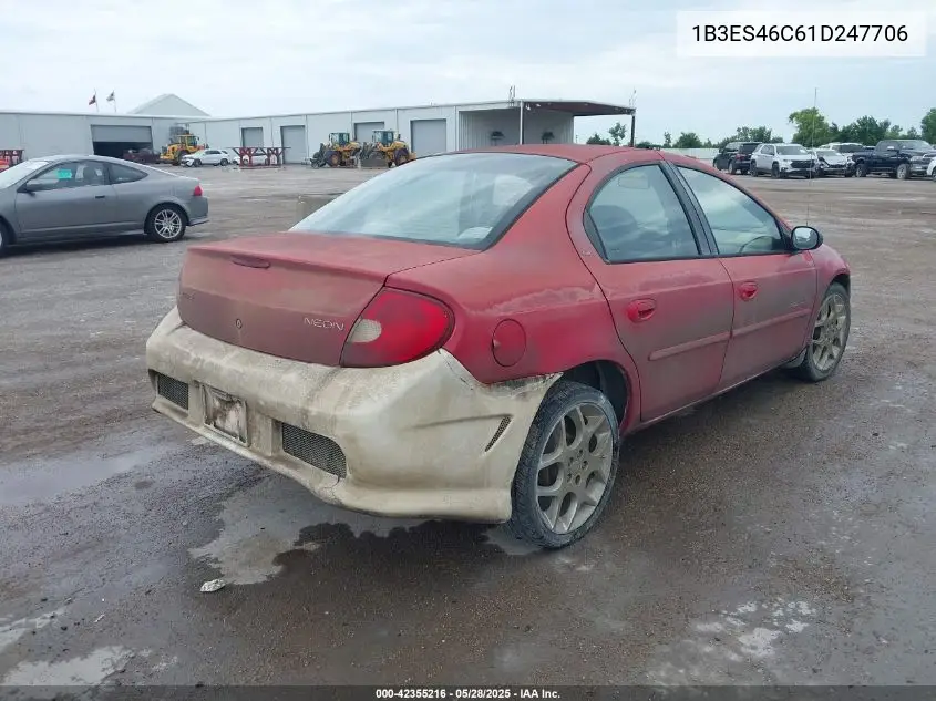 2001 Dodge Neon Se VIN: 1B3ES46C61D247706 Lot: 42355216