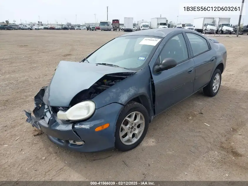 2002 Dodge Neon Sxt VIN: 1B3ES56C12D603261 Lot: 41566039