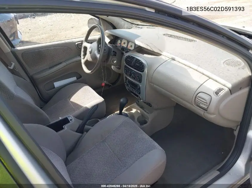 2002 Dodge Neon Sxt VIN: 1B3ES56C02D591393 Lot: 42046266