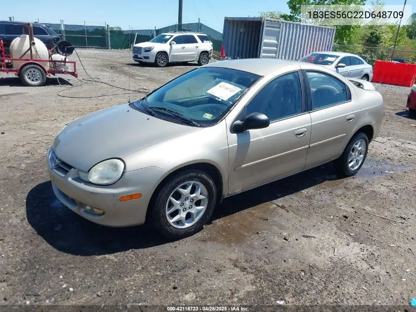 2002 Dodge Neon Sxt VIN: 1B3ES56C22D648709 Lot: 42116723