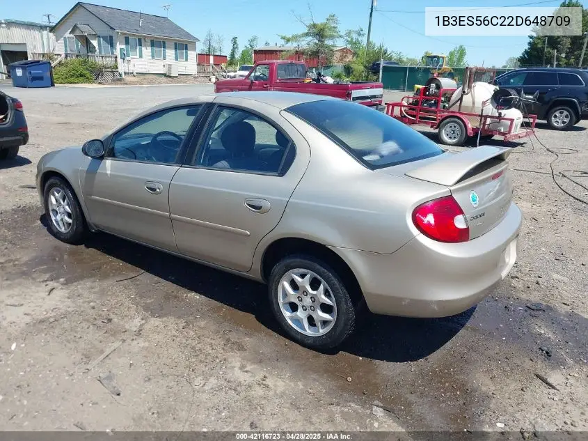 2002 Dodge Neon Sxt VIN: 1B3ES56C22D648709 Lot: 42116723