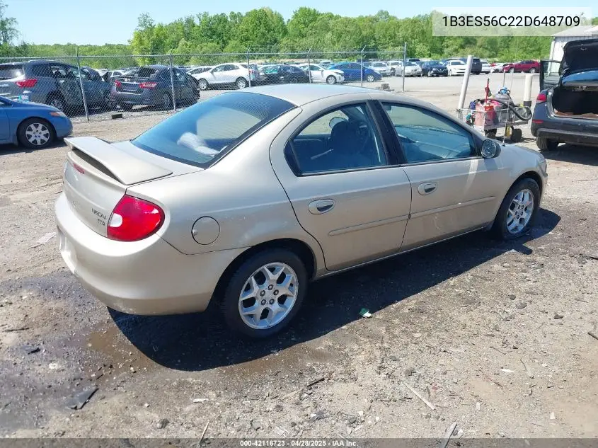 2002 Dodge Neon Sxt VIN: 1B3ES56C22D648709 Lot: 42116723