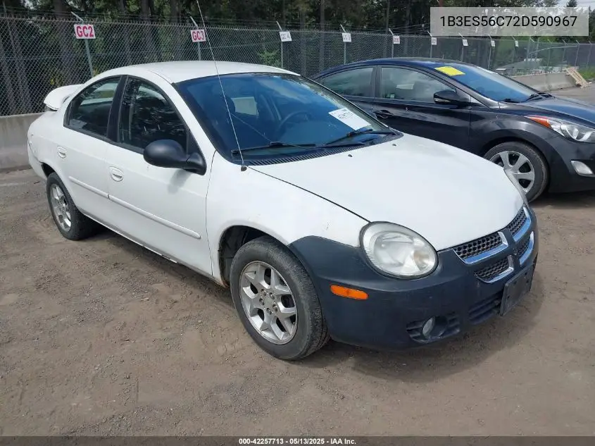 2002 Dodge Neon Sxt VIN: 1B3ES56C72D590967 Lot: 42257713