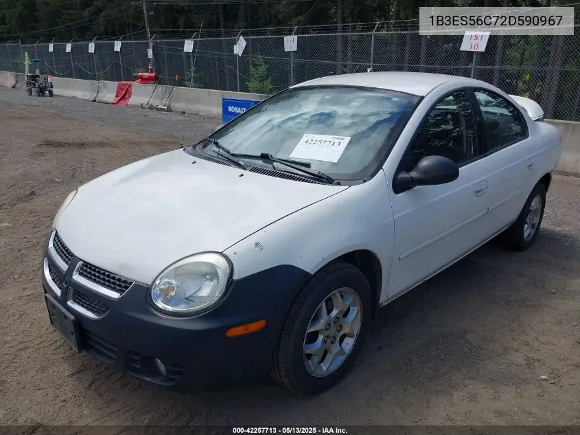 2002 Dodge Neon Sxt VIN: 1B3ES56C72D590967 Lot: 42257713