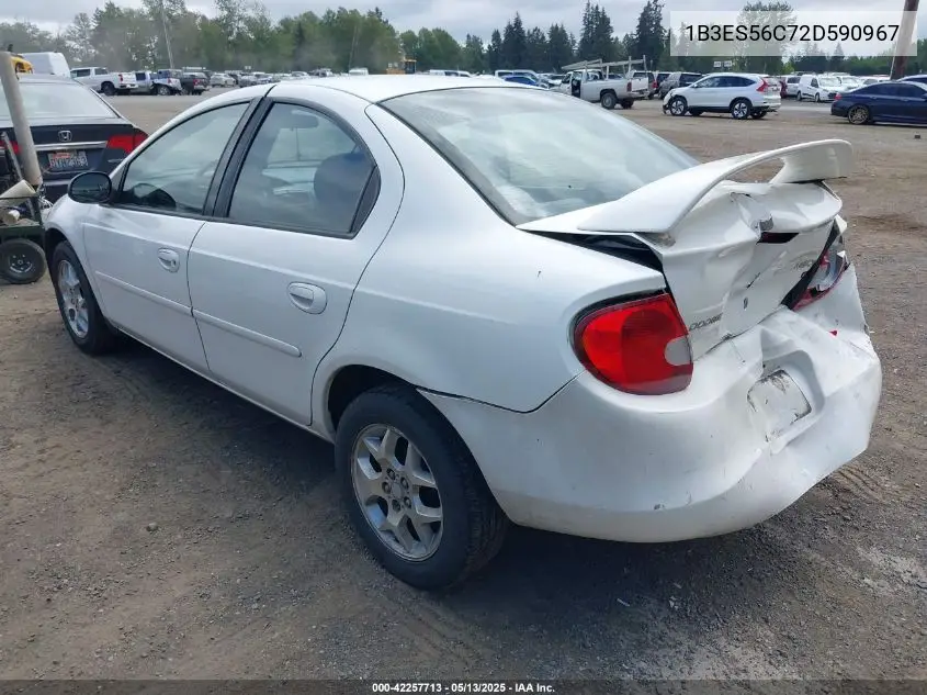 2002 Dodge Neon Sxt VIN: 1B3ES56C72D590967 Lot: 42257713