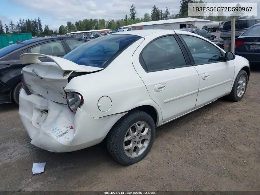 2002 Dodge Neon Sxt VIN: 1B3ES56C72D590967 Lot: 42257713