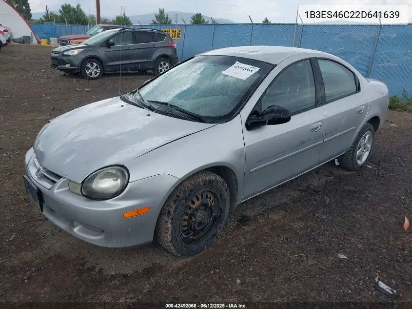 2002 Dodge Neon Se VIN: 1B3ES46C22D641639 Lot: 42492068