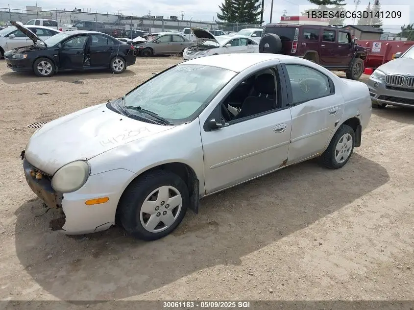 2003 Dodge Neon Sx 2.0 VIN: 1B3ES46C63D141209 Lot: 30061183