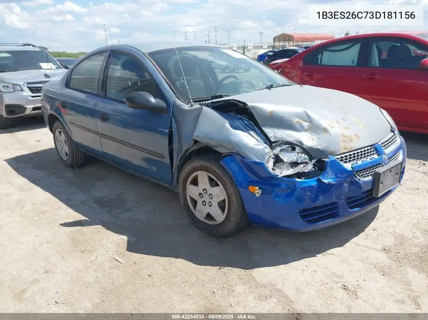 2003 Dodge Neon Se VIN: 1B3ES26C73D181156 Lot: 42234038