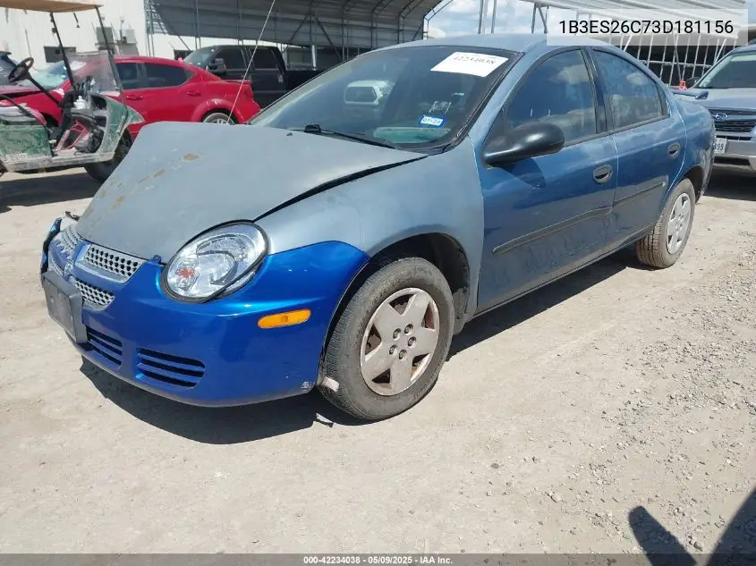 2003 Dodge Neon Se VIN: 1B3ES26C73D181156 Lot: 42234038