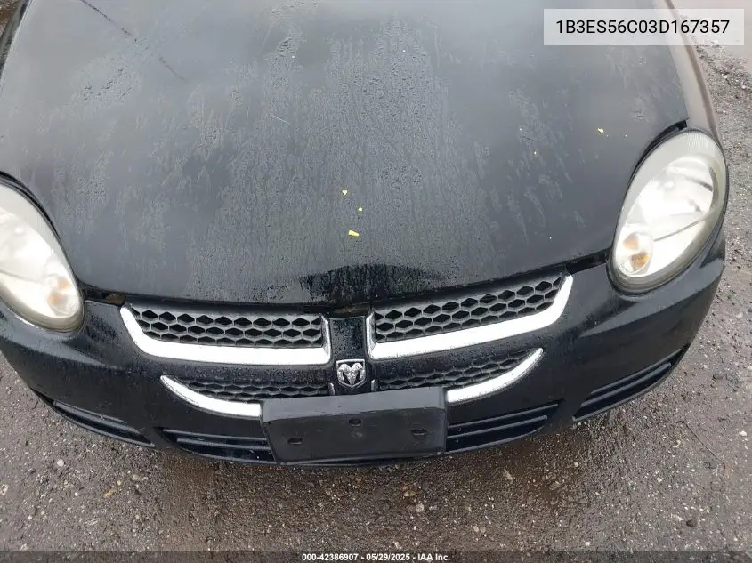 2003 Dodge Neon Sxt VIN: 1B3ES56C03D167357 Lot: 42386907