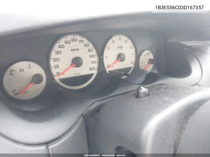 2003 Dodge Neon Sxt VIN: 1B3ES56C03D167357 Lot: 42386907