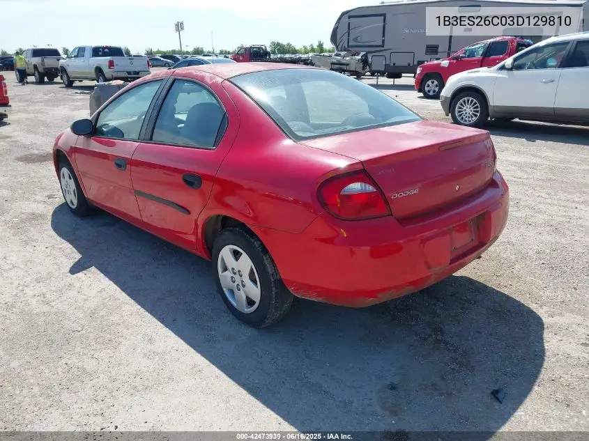 2003 Dodge Neon Se VIN: 1B3ES26C03D129810 Lot: 42473939