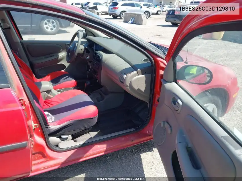 2003 Dodge Neon Se VIN: 1B3ES26C03D129810 Lot: 42473939
