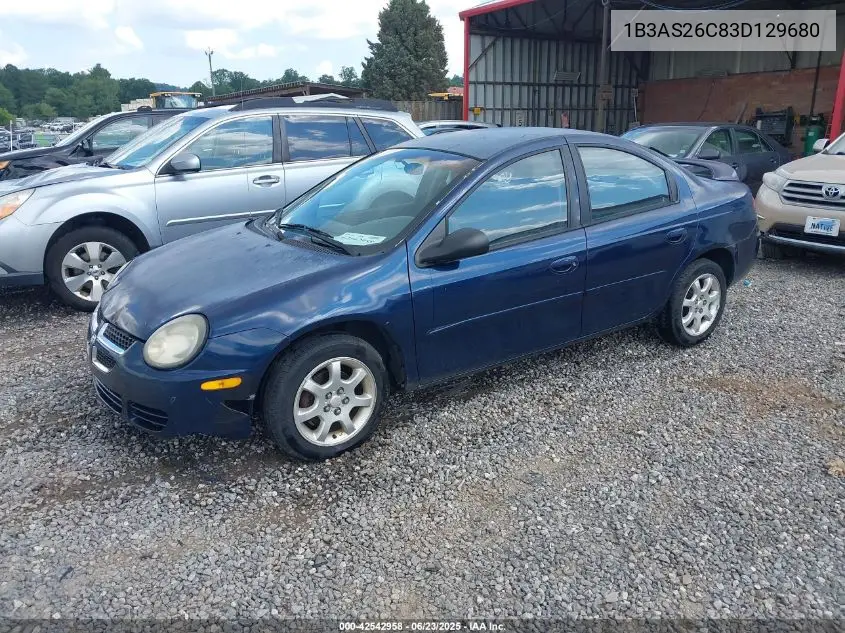 2003 Dodge Neon Se VIN: 1B3AS26C83D129680 Lot: 42542958