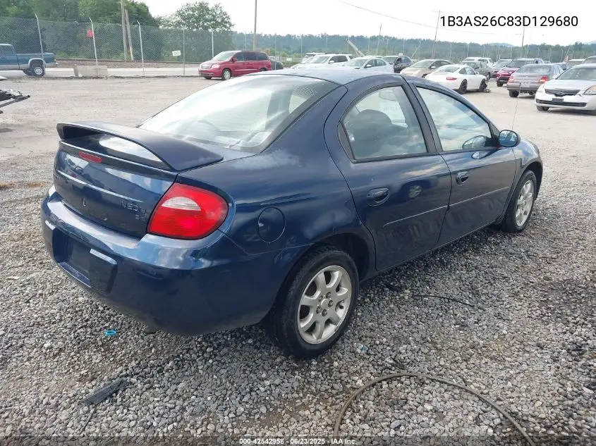 2003 Dodge Neon Se VIN: 1B3AS26C83D129680 Lot: 42542958