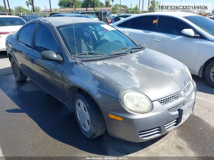 2003 Dodge Neon Se VIN: 1B3ES26C33D169506 Lot: 42544480