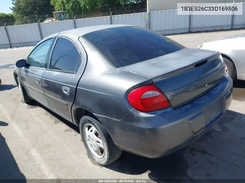 2003 Dodge Neon Se VIN: 1B3ES26C33D169506 Lot: 42544480