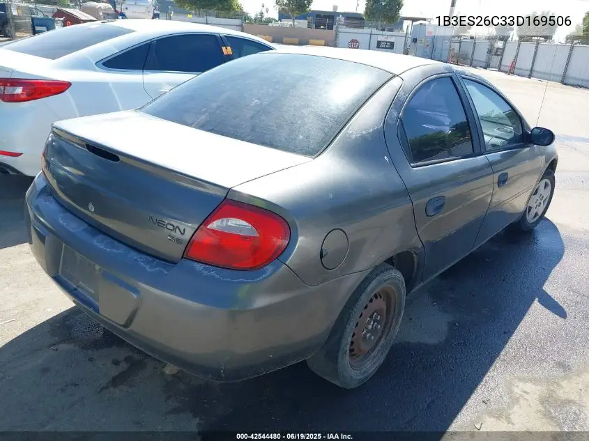 2003 Dodge Neon Se VIN: 1B3ES26C33D169506 Lot: 42544480