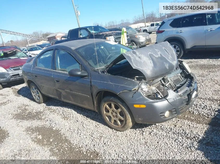 2004 Dodge Neon Sxt VIN: 1B3ES56C74D542968 Lot: 41118867
