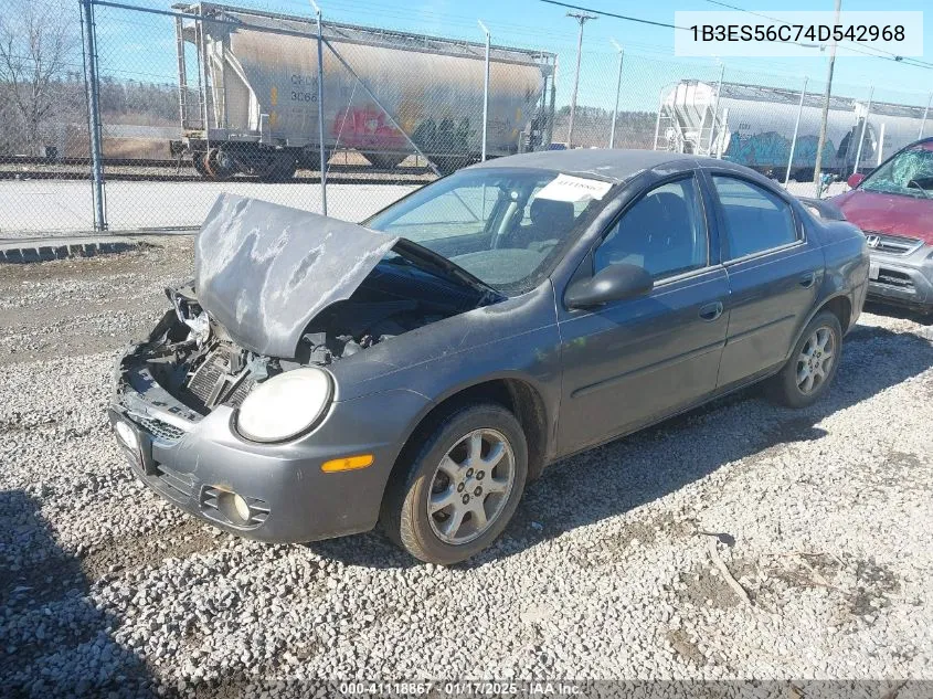 2004 Dodge Neon Sxt VIN: 1B3ES56C74D542968 Lot: 41118867