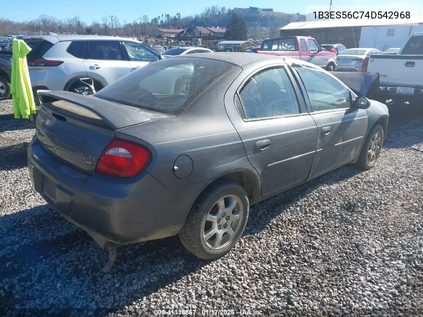 2004 Dodge Neon Sxt VIN: 1B3ES56C74D542968 Lot: 41118867