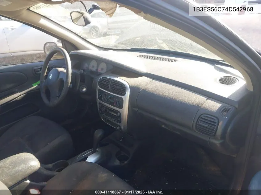 2004 Dodge Neon Sxt VIN: 1B3ES56C74D542968 Lot: 41118867